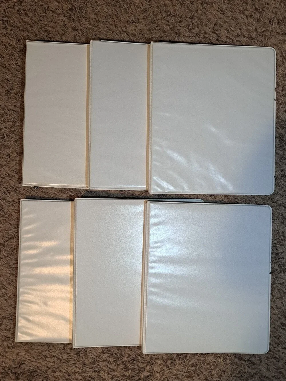 4/$15 🌻 Set of 6 White 3-Ring Hard Cover Binders